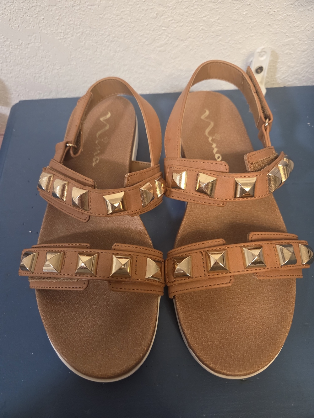 Women’s Tan Studded Slingback Sandals Nina